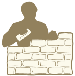 Picture of a man building a wall